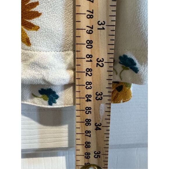 Free People Women's Mix It Up Floral Short Sleeve Ivory Combo  Mini Dress Size 2 - Picture 13 of 16